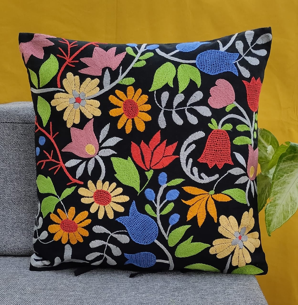 Flower Garden - Embroidered Cushion Covers | Scatter Pillows
