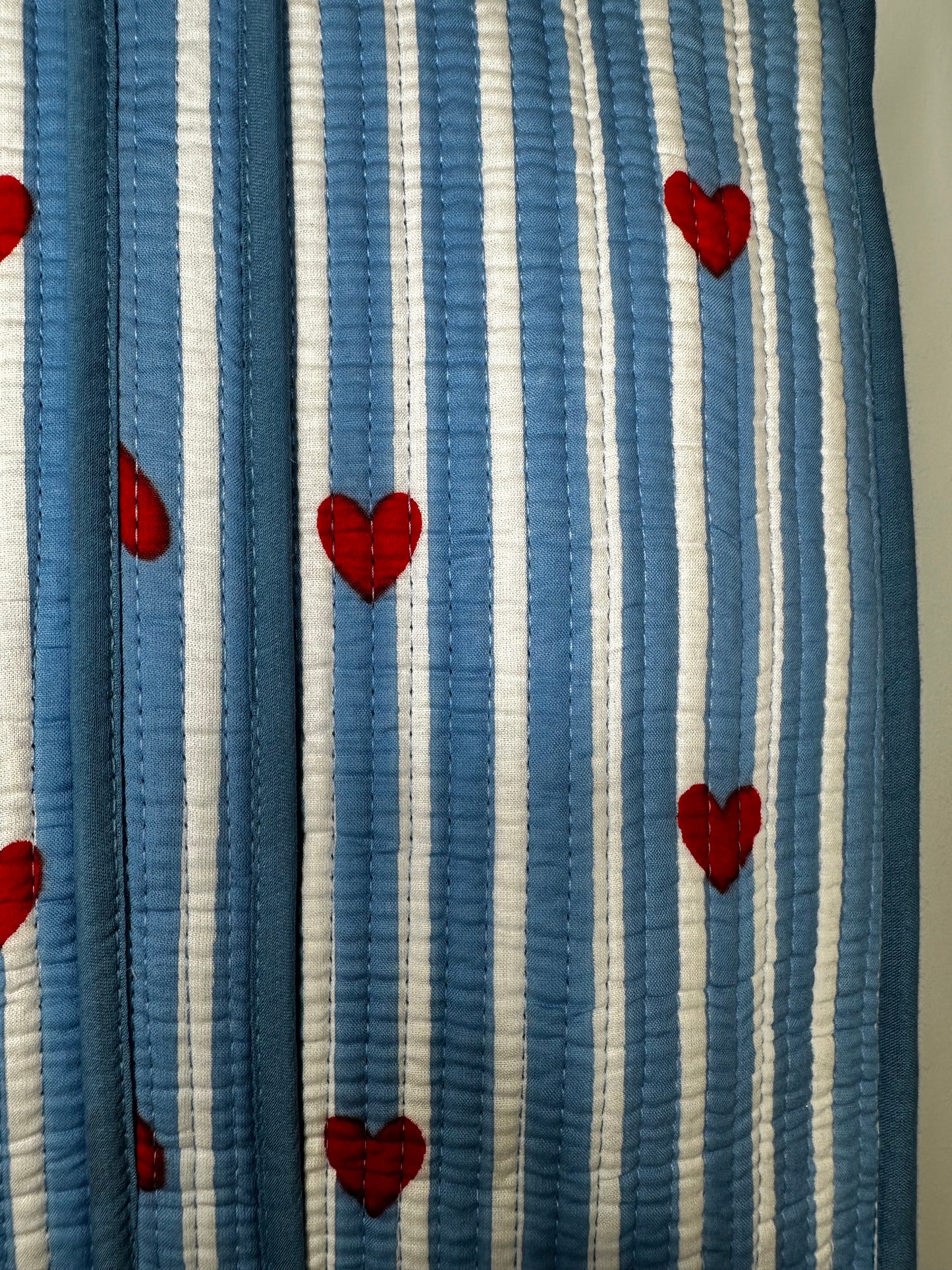 Heartstripe Quilted Tote Bag - Blue