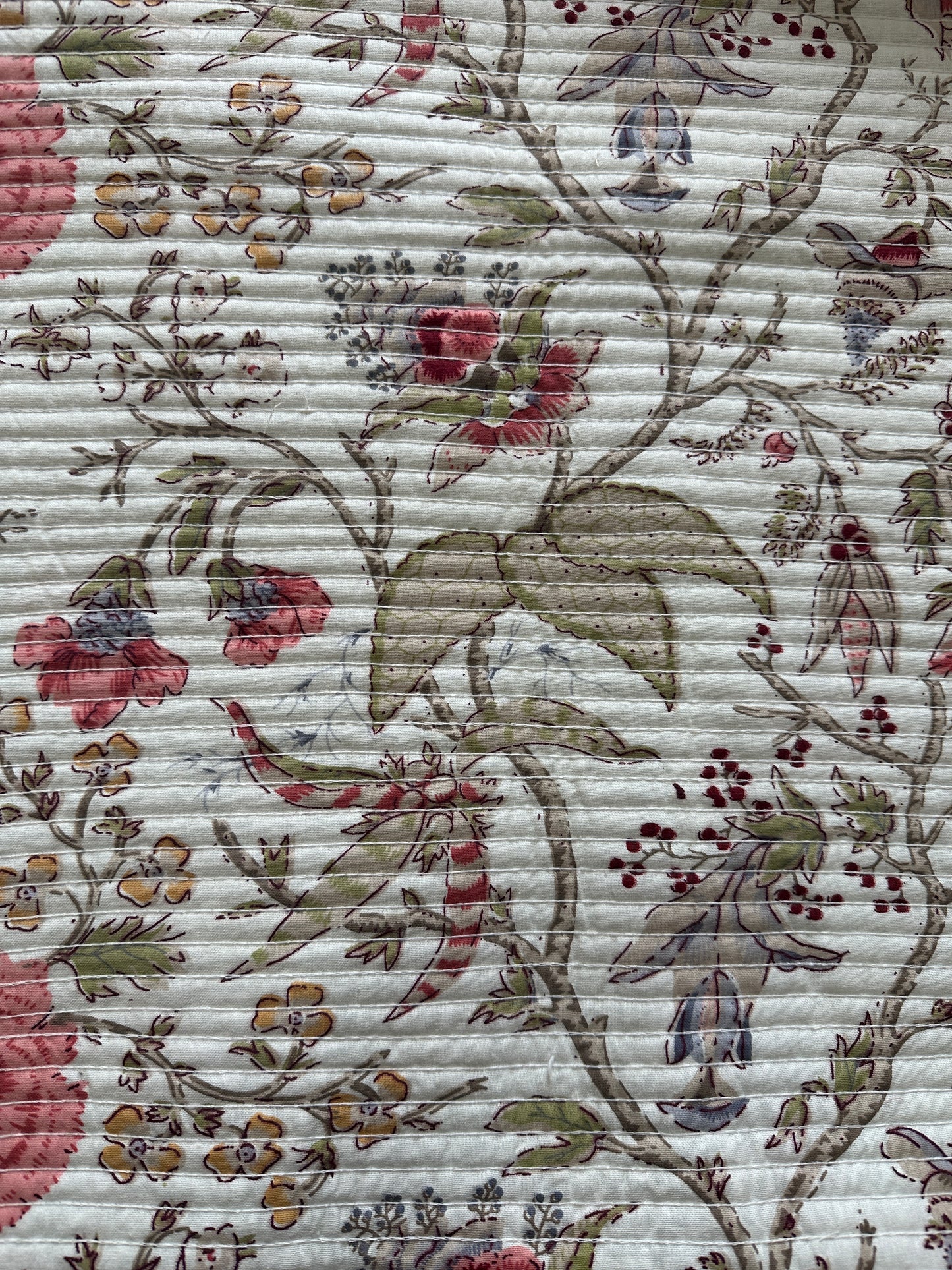 Quilted Bedcover - Blue Flower Design