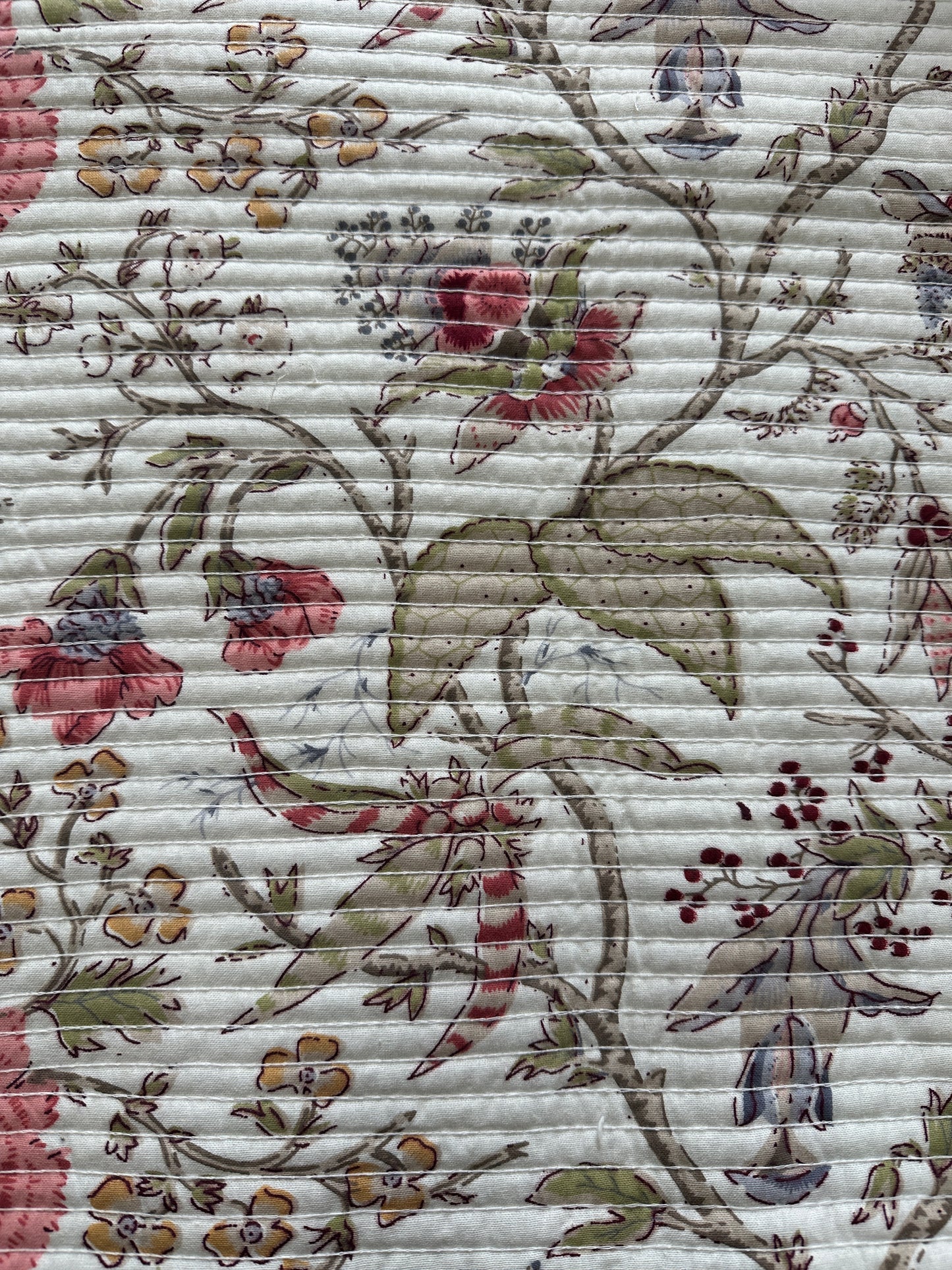 Quilted Bedcover - Blue Flower Design