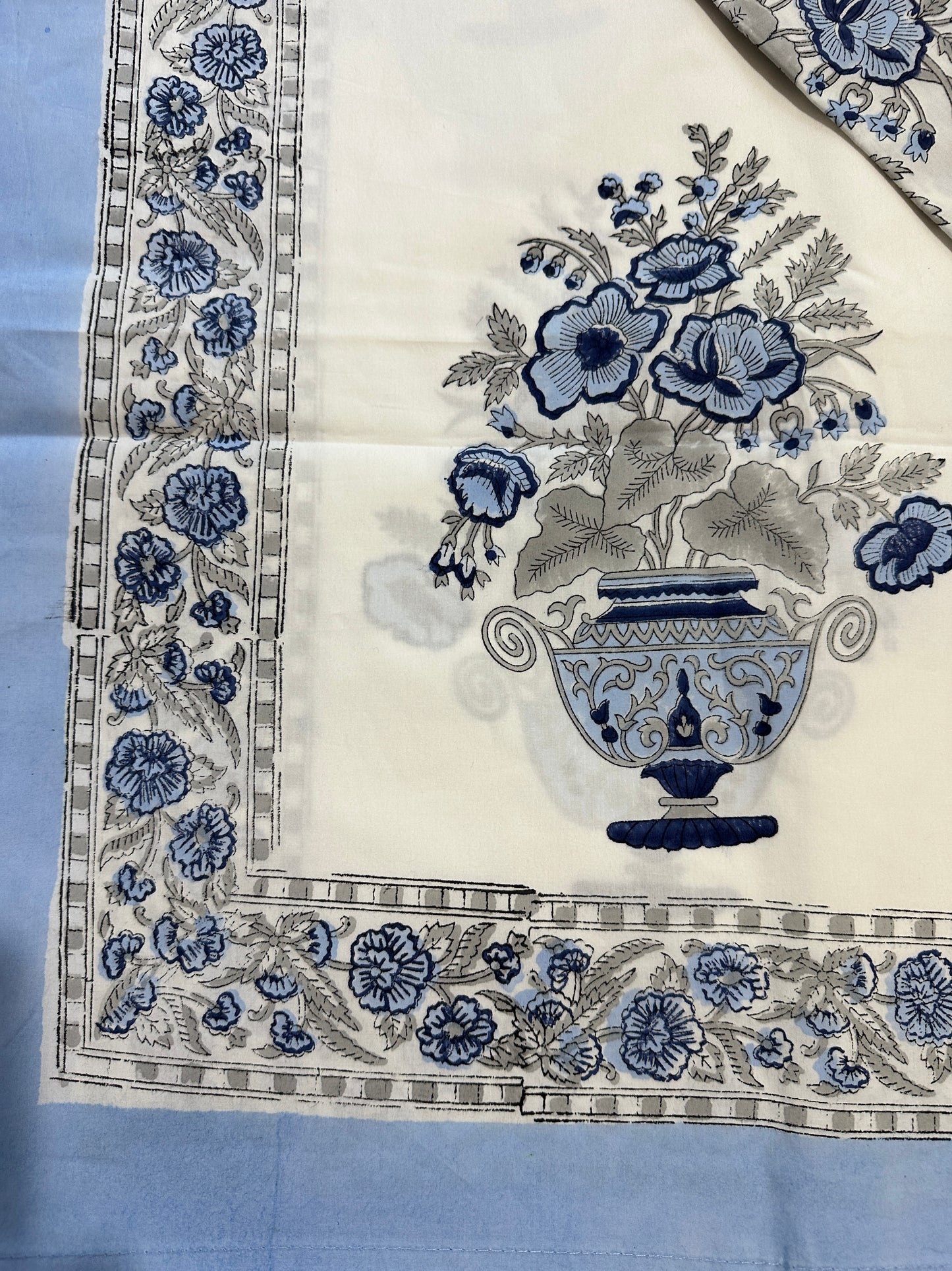 Floral Elegance Blossom Block printed Bed sheet