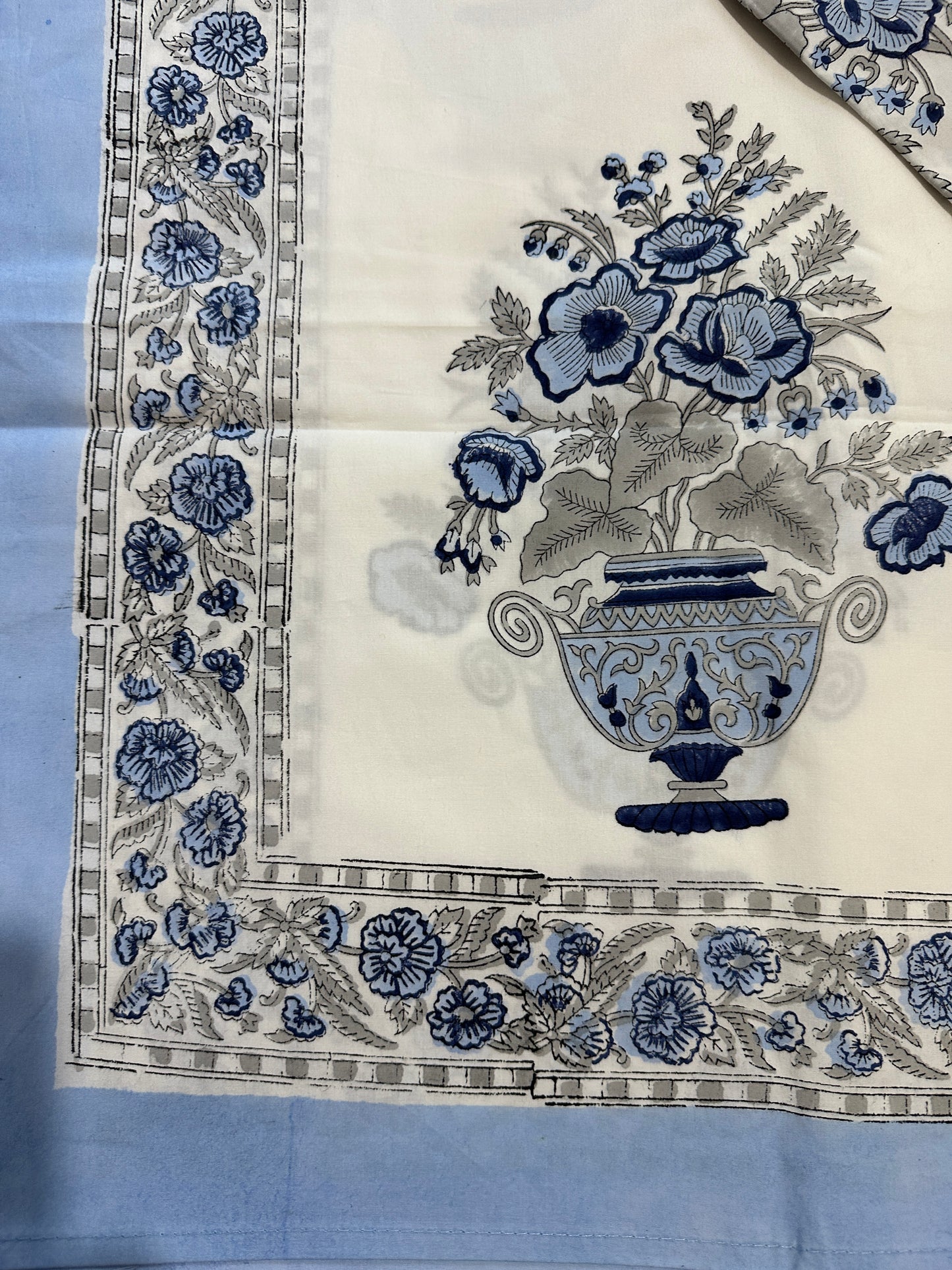 Floral Elegance Blossom Block printed Bed sheet
