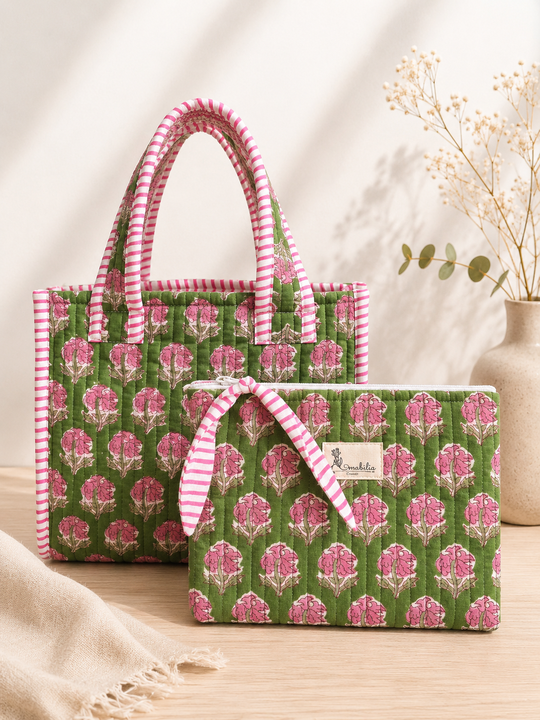 Blush Bloom Zipper Pouch