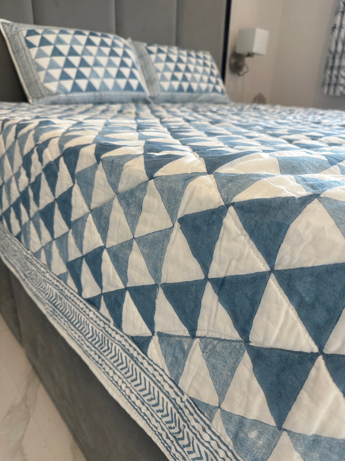 Geometric Quilted Luxury Bedcover - Premium Cotton