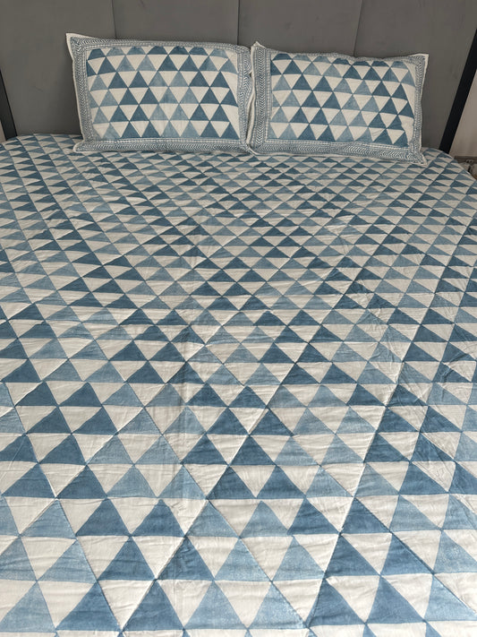 Geometric Quilted Luxury Bedcover  -  Premium Cotton