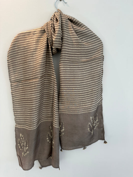 Stripe Symphony - Mulberry Silk Stole