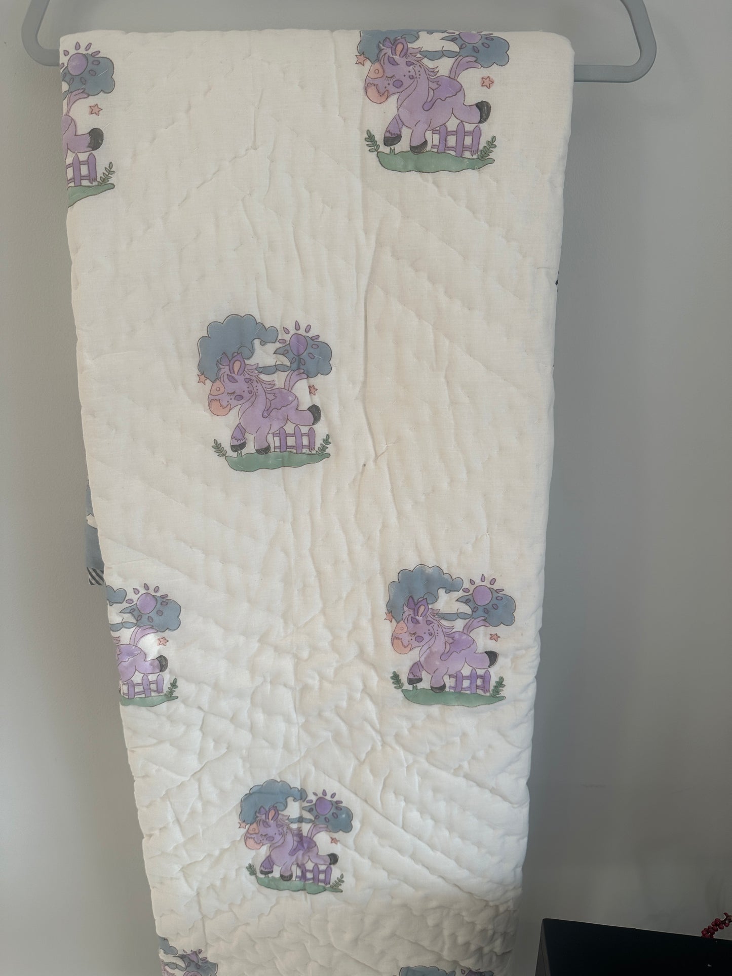 Pony Meadow - Hand Block Printed Reversible Kid's Blanket | Throw| Comforter
