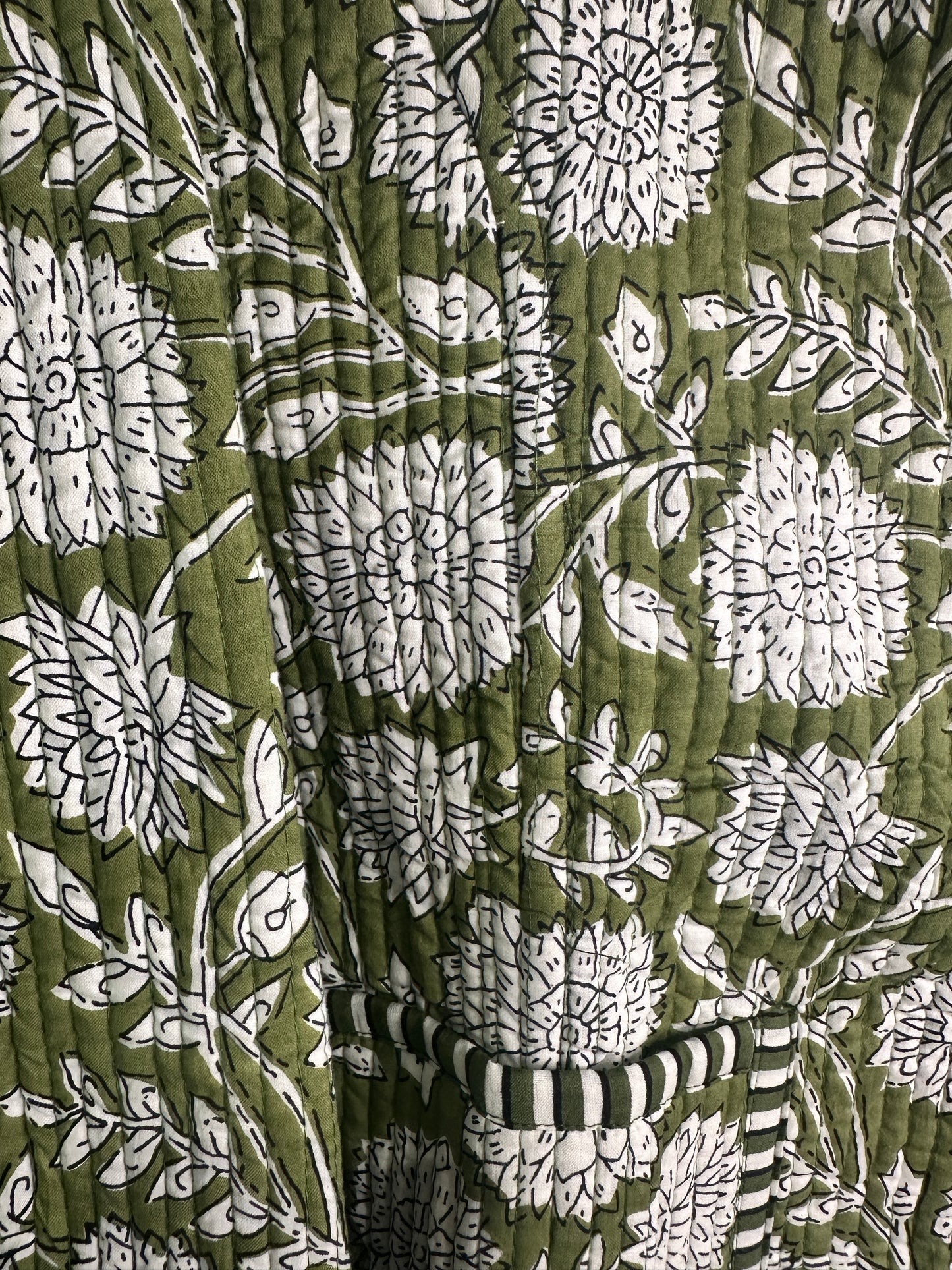 Green Floral - Short Quilted Jacket