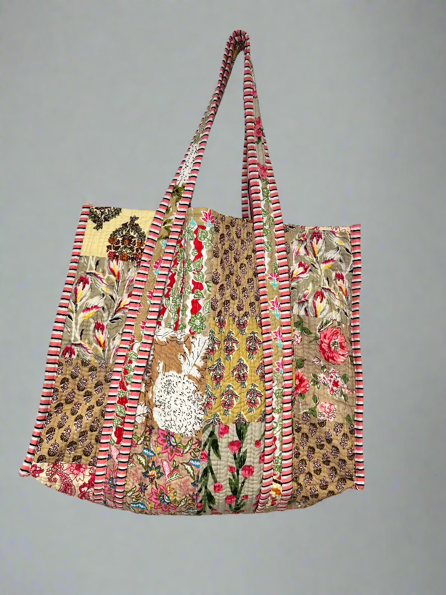 Blushing Sunset Quilted Tote Bag