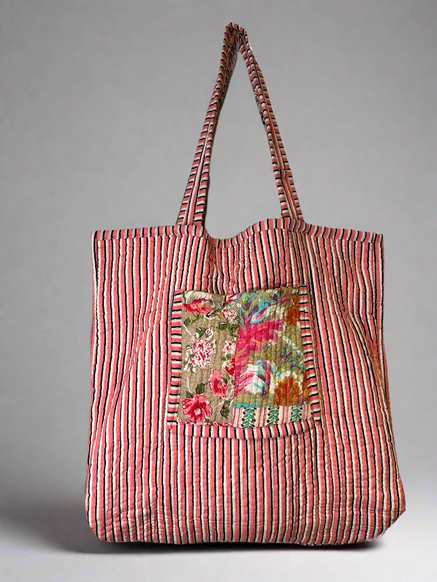 Blushing Sunset Quilted Tote Bag