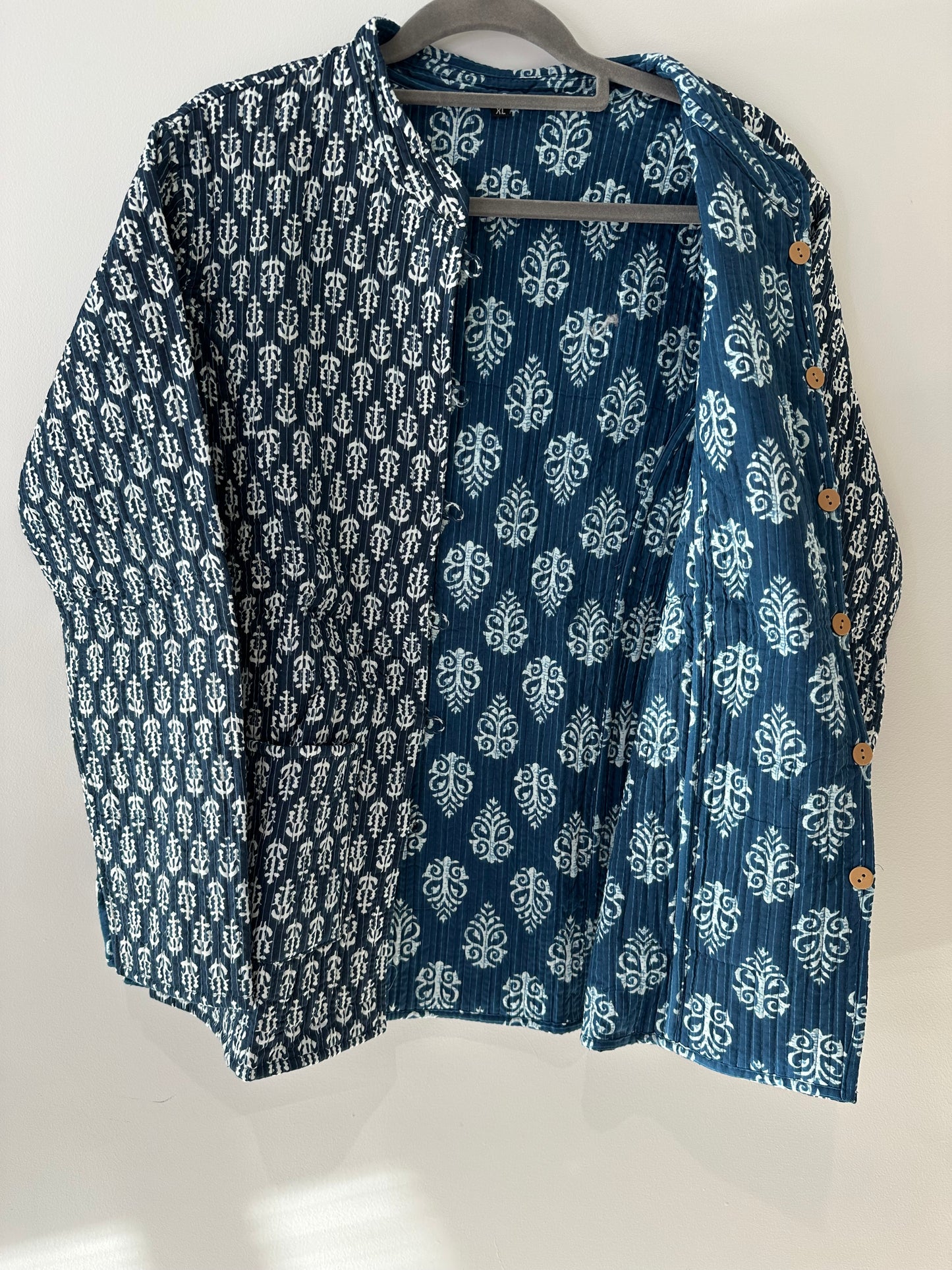 Floral Navy - Quilted Jacket