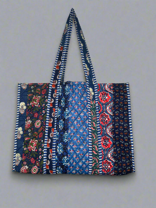 Midnight Quilted Tote Bag