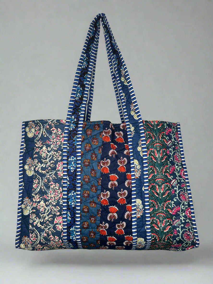 Midnight Quilted Tote Bag