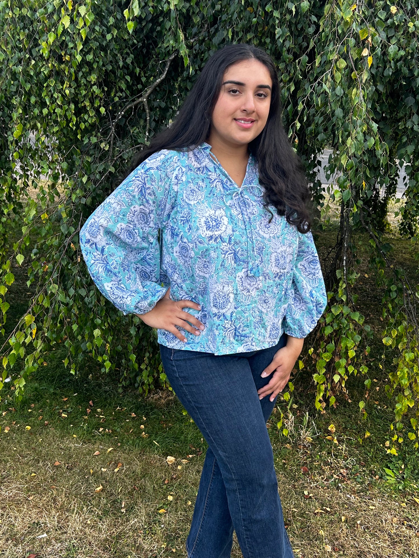 Aqua Blossom One-Size Top