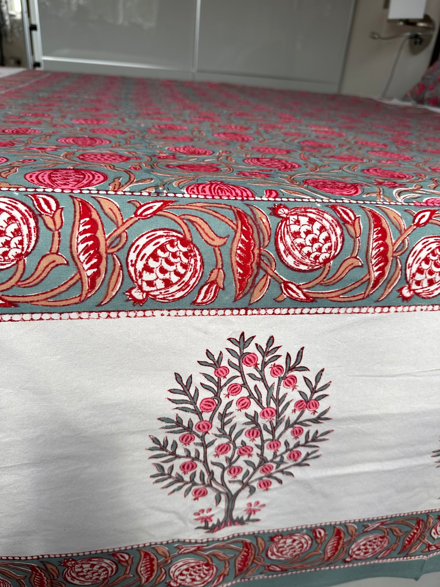 Pomegranate Harvest Block Printed Bed Set