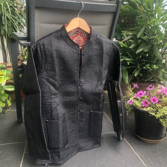 Black Silk Serenade - Quilted Jacket