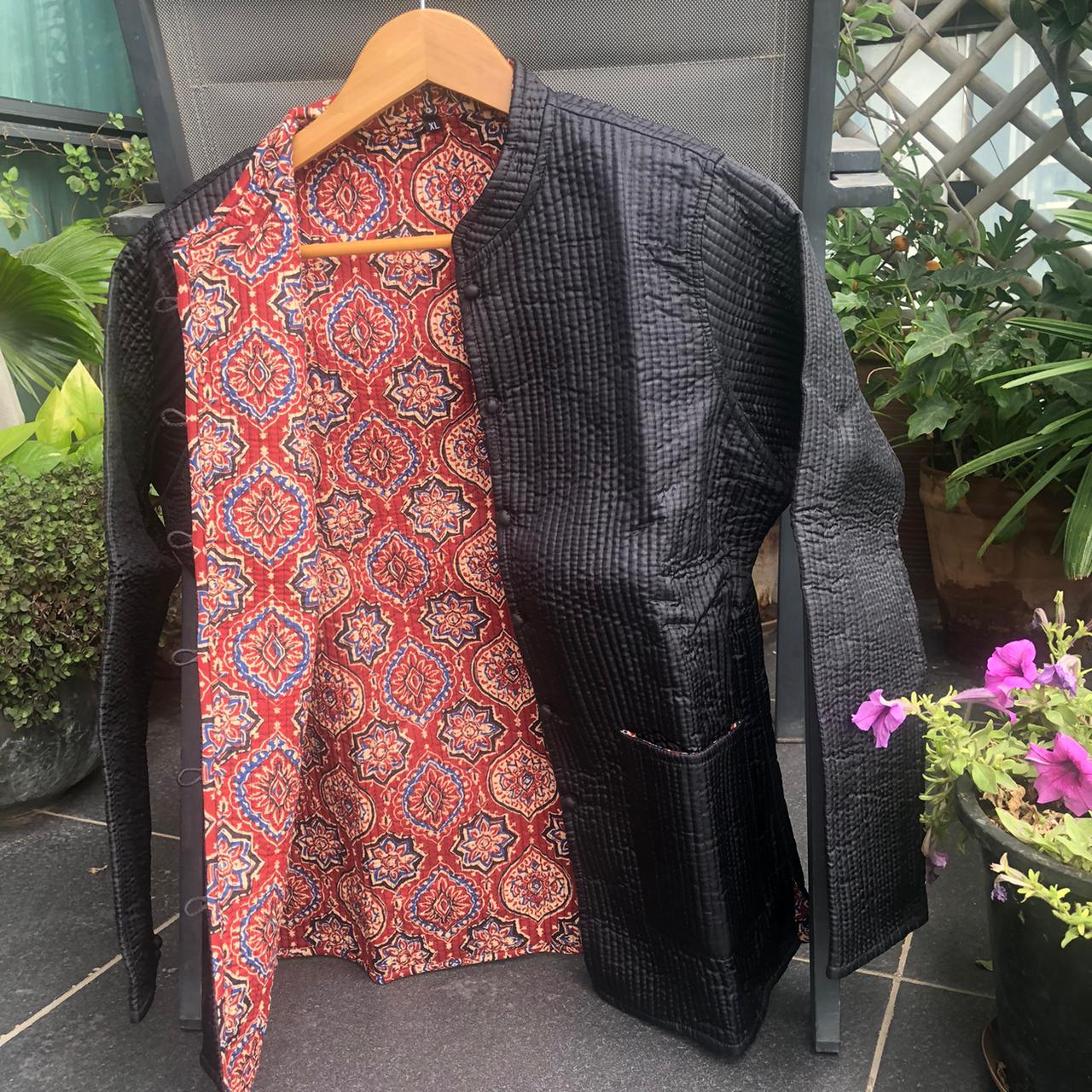 Black Silk Serenade - Quilted Jacket