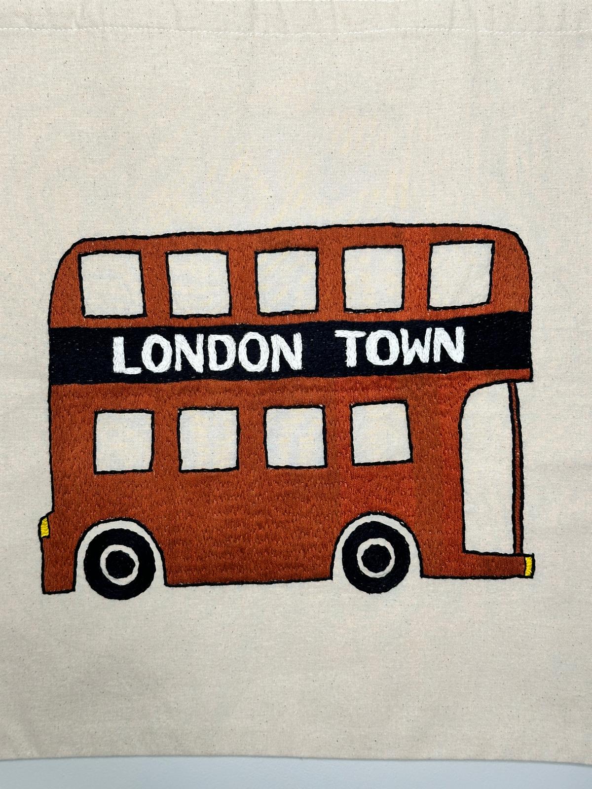 Double Decker - Embroidered Tote Bag