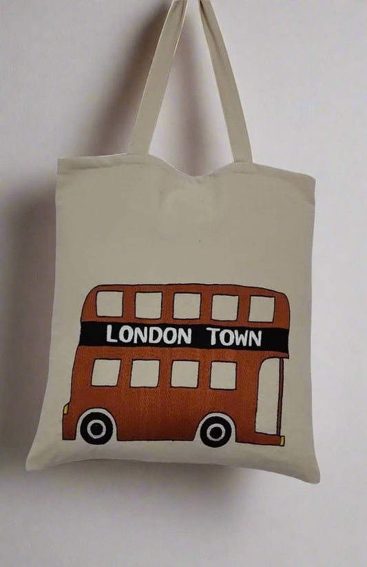 Double Decker - Embroidered Tote Bag