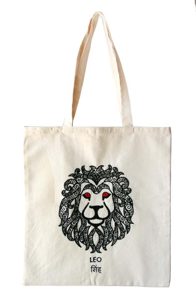 Zodiac Sign - Leo - Embroidered Tote Bag