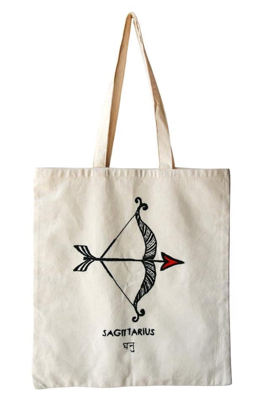 Zodiac Sign - Sagittarius - Embroidered Tote Bag