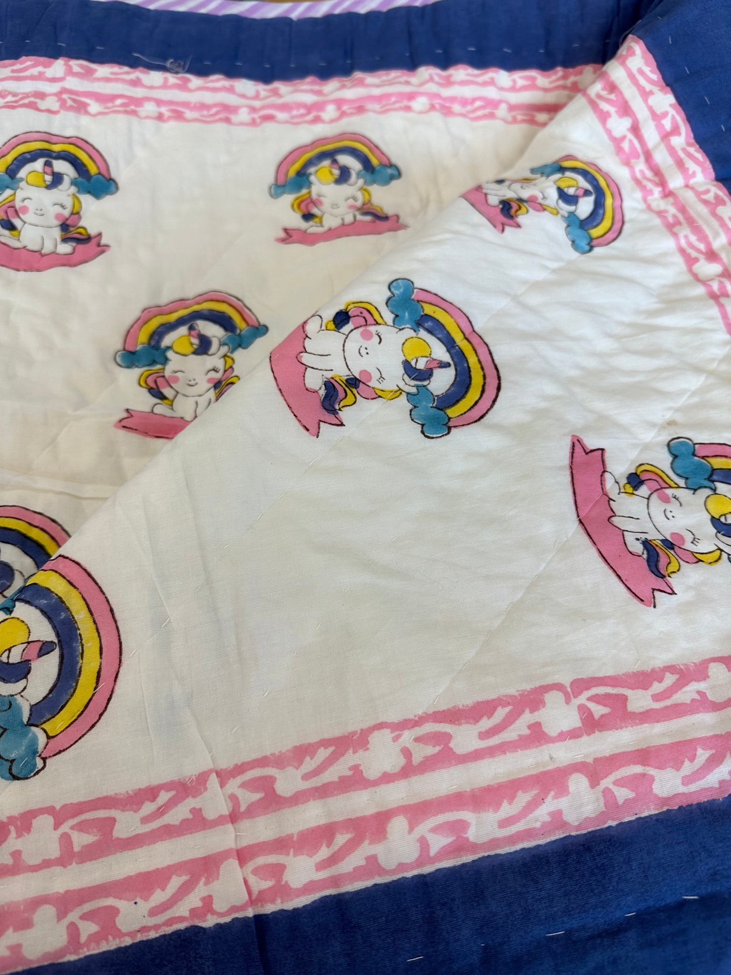 Unicon - Hand Block Printed Reversible Kid's Quilt