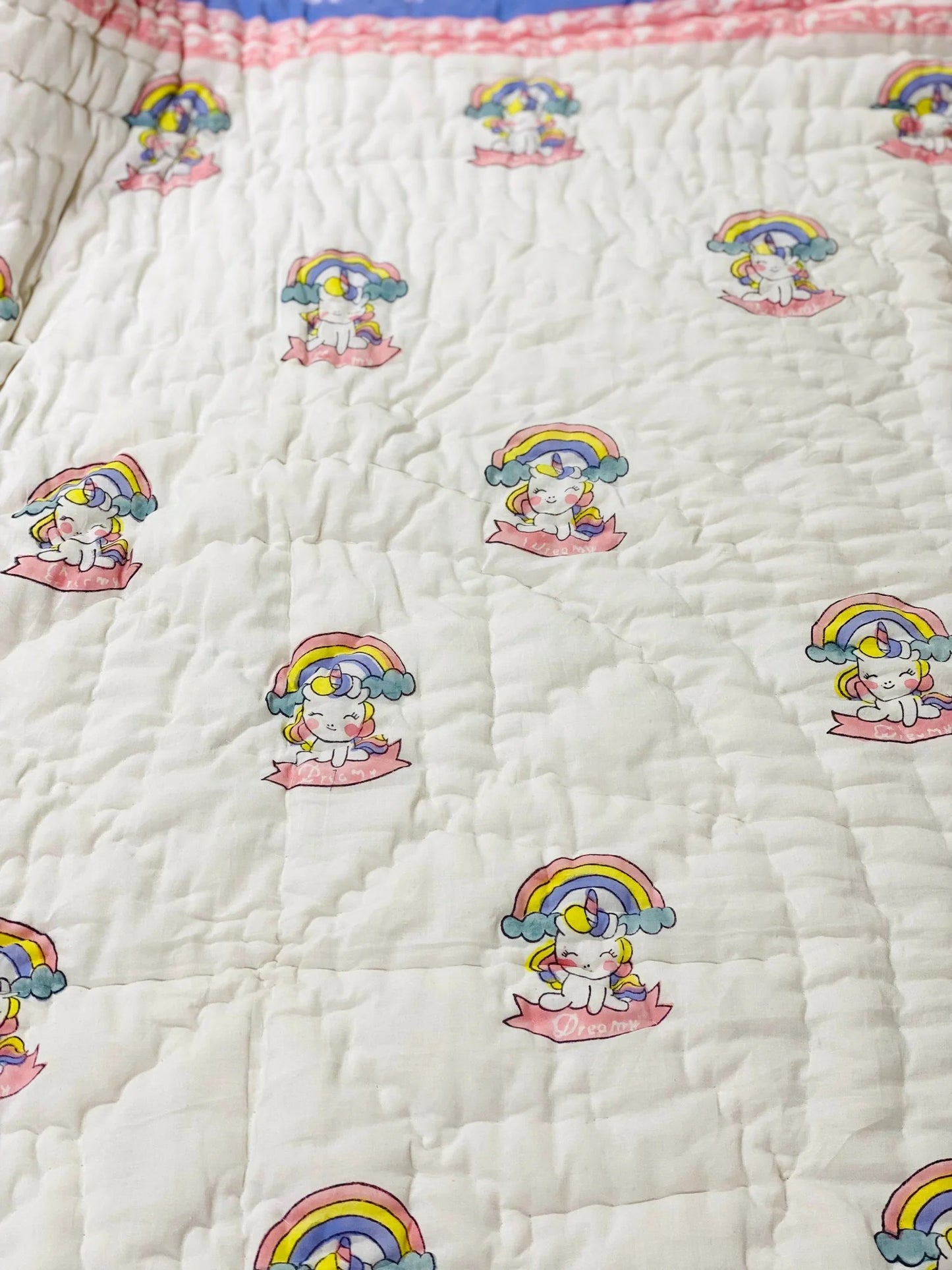 Unicon - Hand Block Printed Reversible Kid's Quilt