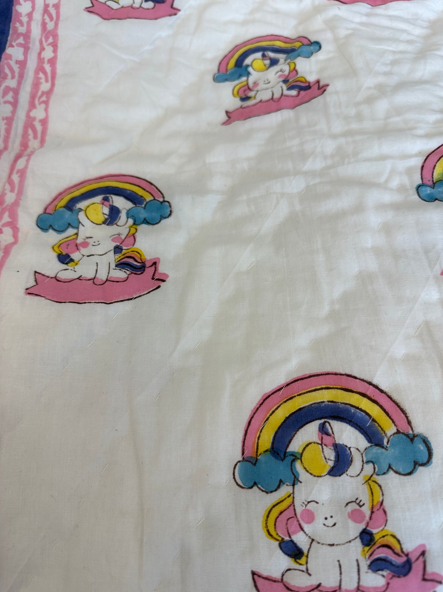 Unicon - Hand Block Printed Reversible Kid's Quilt