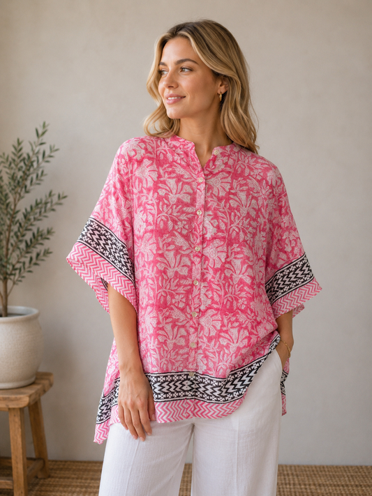 Pink Petal  One-Size Kaftan Top