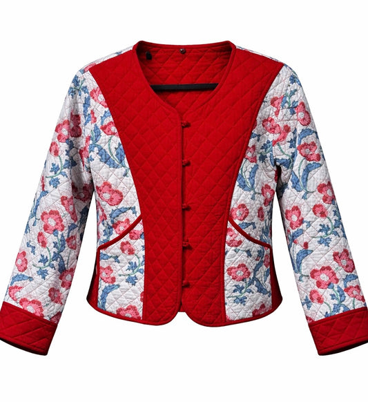 Crimson Poppy Quilted Jacket