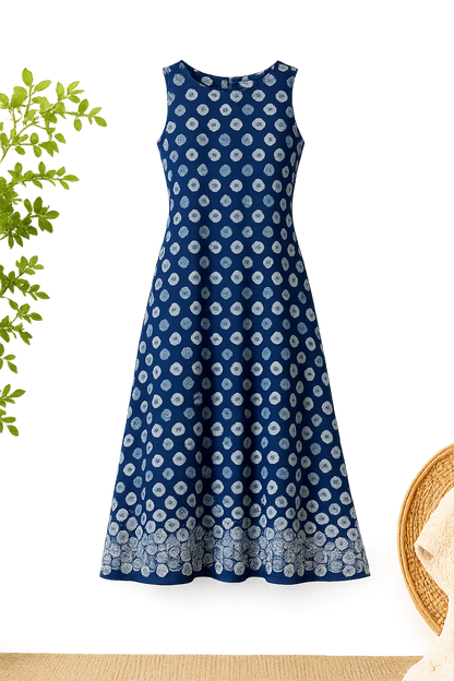 Neel Collection - Indigo Bloom Dress