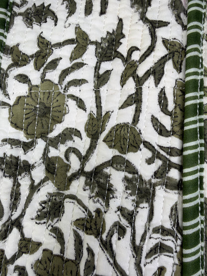 Forest Blossom Quilted Tote Bag