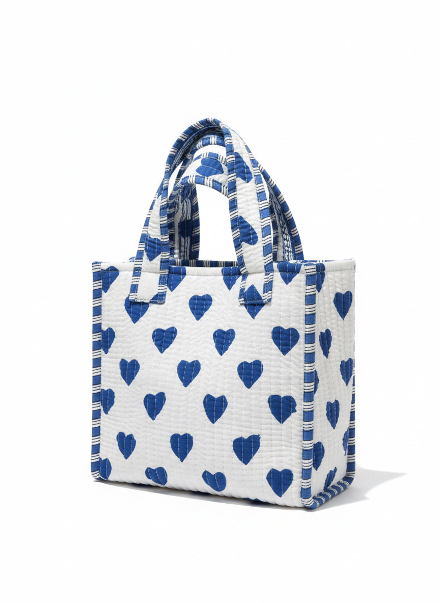 Blue Hearts Mini Tote
