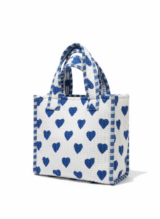 Blue Hearts Mini Tote