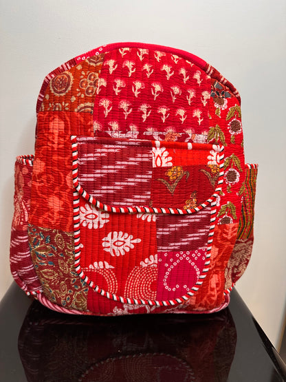 Red Ember Quilted Backpack