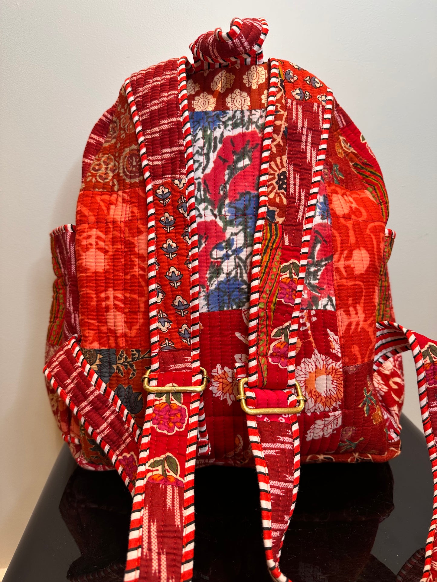 Red Ember Quilted Backpack