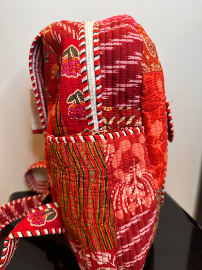 Red Ember Quilted Backpack