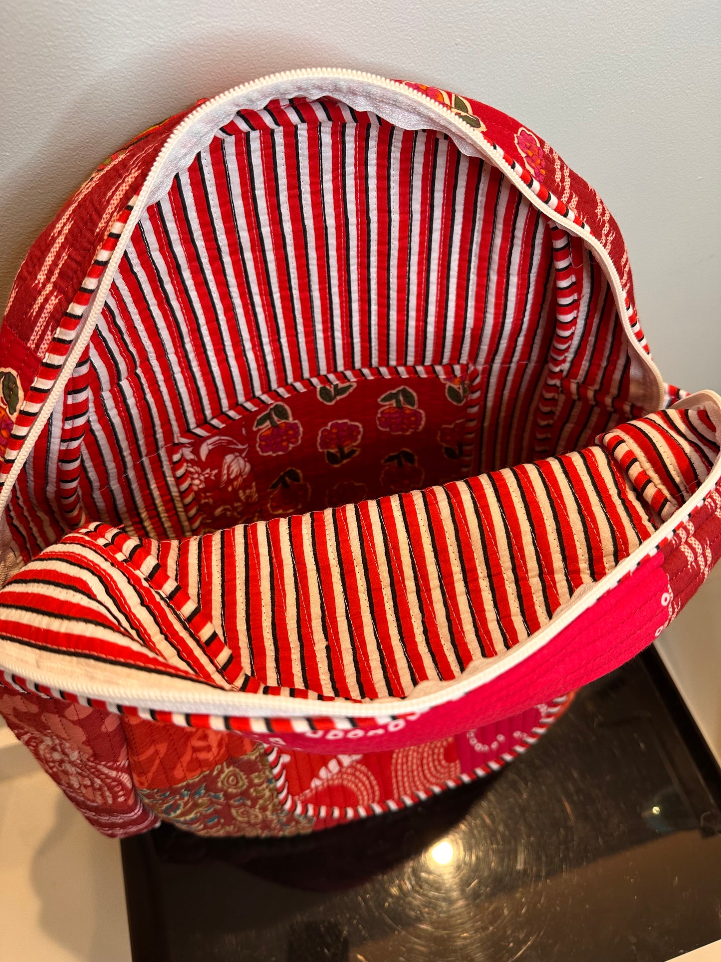 Red Ember Quilted Backpack