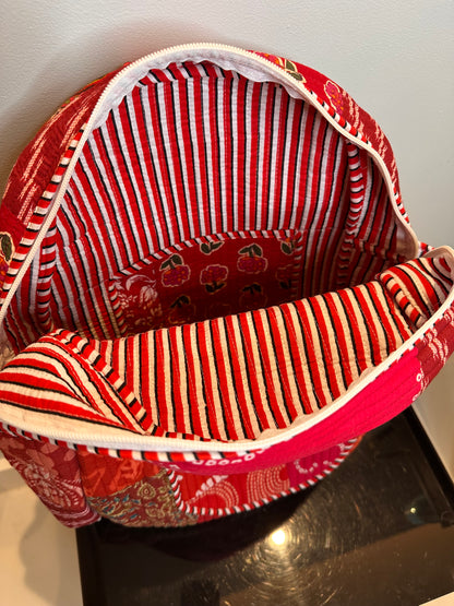 Red Ember Quilted Backpack