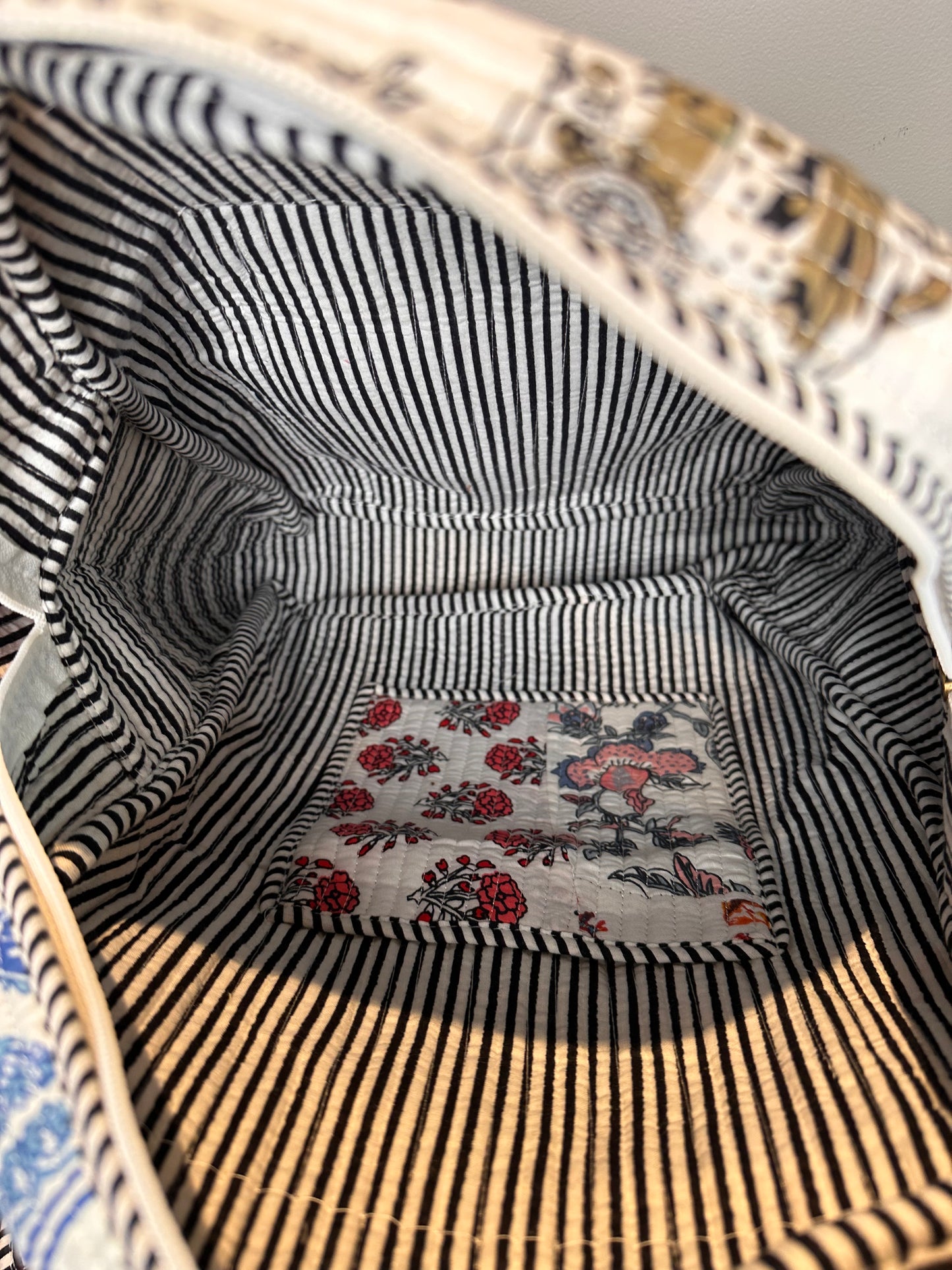 White Garden Patchwork Backpack