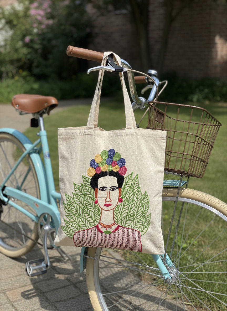 Frida's Garden - Embroidered Tote Bag