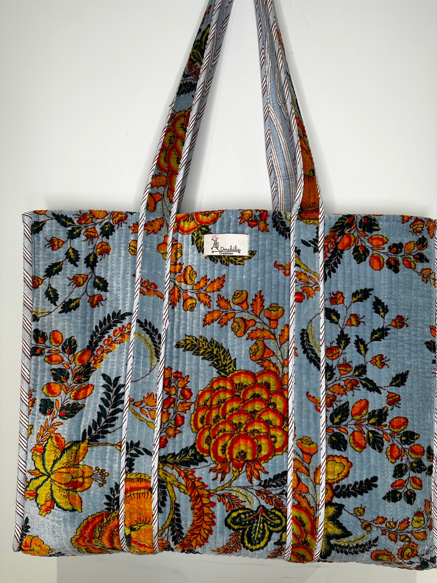 Sky Blossom Velvet Reversible Tote Bag