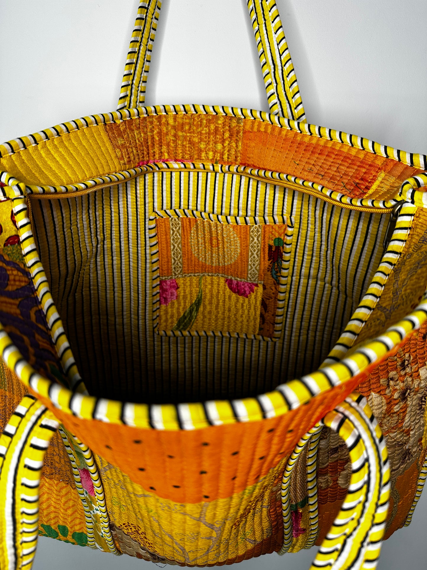 Sunburst Silk Patchwork Tote Bag