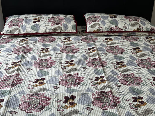 Quilted Bedcover - Flower design