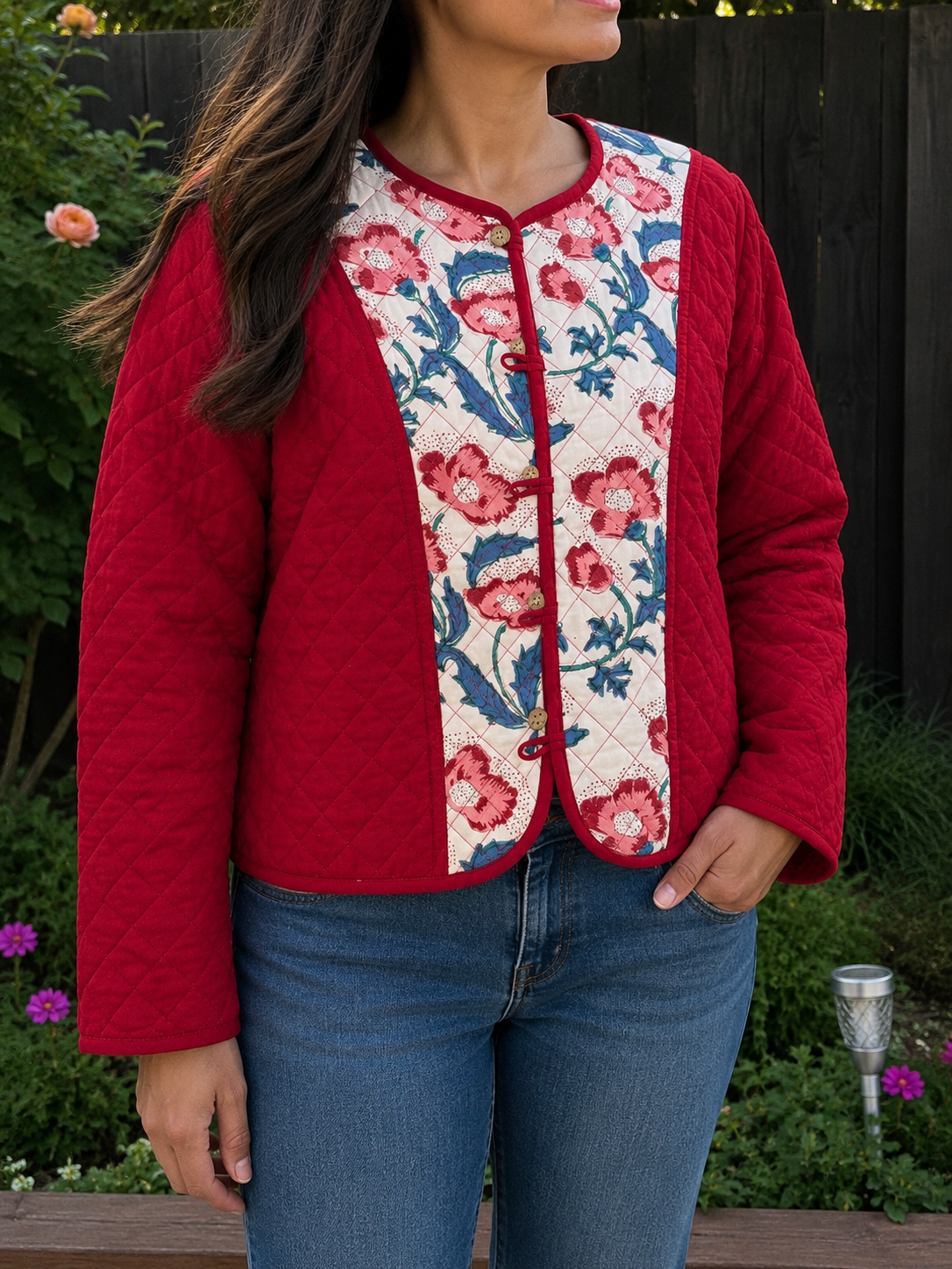 Crimson Poppy Quilted Jacket