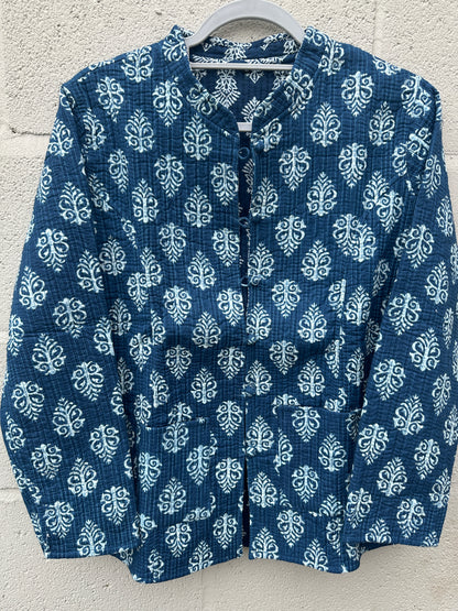 Sapphire Scrolls - Quilted Jacket