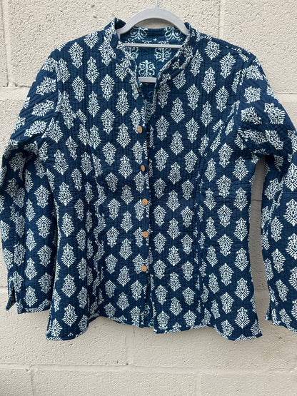 Sapphire Scrolls - Quilted Jacket