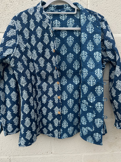 Sapphire Scrolls - Quilted Jacket