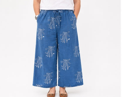 Khejri Wide Bottom Indigo Trouser