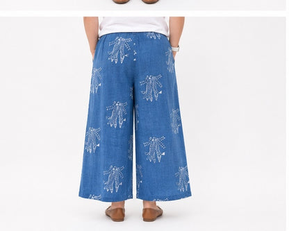 Khejri Wide Bottom Indigo Trouser